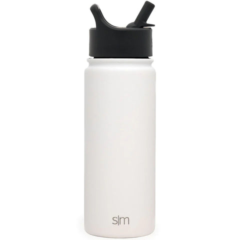 Custom Simple Modern Winter White Summit Water Bottle with Straw Lid - 18oz