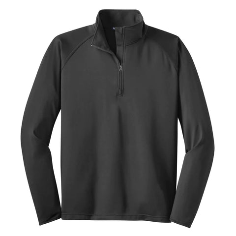 Custom Sport-Tek Men's Charcoal Grey Sport-Wick Stretch 1/4-Zip Pullover