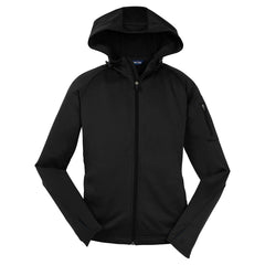 Embroidered Sport-Tek Women's Black Tech Fleece Full-Zip Hooded Jacket