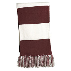 Custom Sport-Tek Spectator Maroon/White Scarf