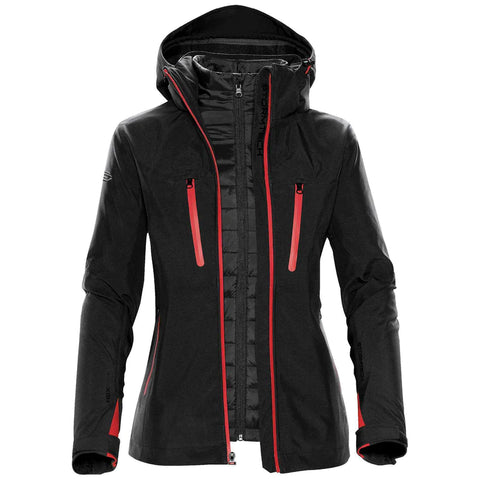 Custom Stormtech Women's Black/Bright Red Matrix System Jacket