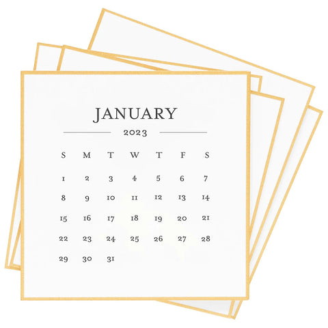 Sugar Paper Classic Black Desk Calendar Refill 2023