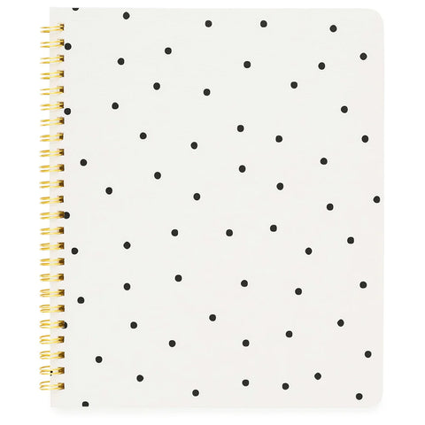 Custom Sugar Paper Cream + Black Scatter Dot Spiral Notebook