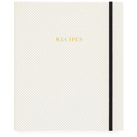 Logo-Printed Sugar Paper Off White and Black Dot Recipe Book