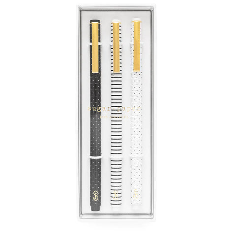 Custom Sugar Paper The Stripey Felt Pen Set (Set of 3)