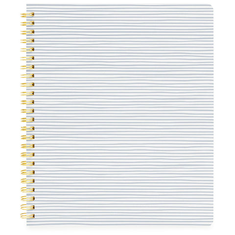 Branded Sugar Paper Blue Painted Stripe Spiral Notebook