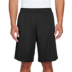 A pair of black Team 365 shorts against a white background