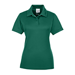 A sky blue custom Team 365 polo shirt for women against a white background