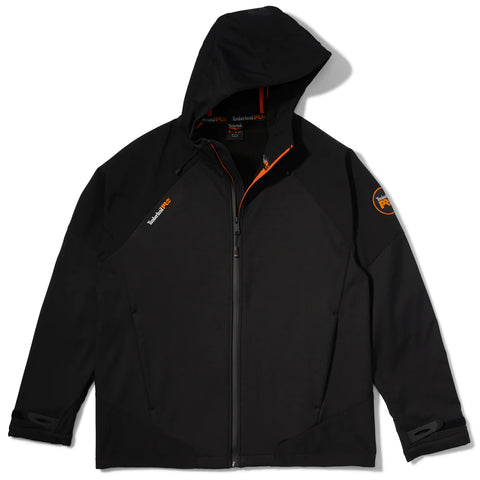 Custom Timberland Men's Black PRO Powerzip Hooded Softshell Jacket