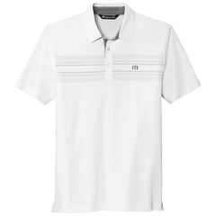 Custom TravisMathew Men's White Monterey Chest Stripe Polo