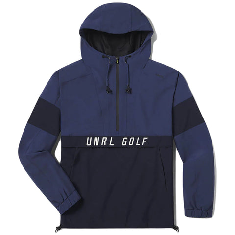 Custom UNRL Men's Harbor Navy Golf DWR Track Jacket