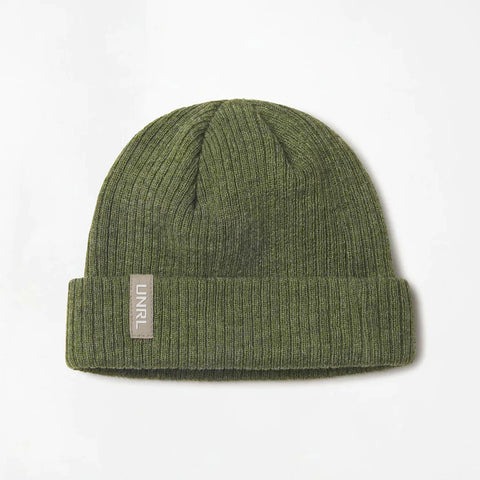 Embroidered UNRL Unisex Sage Green Slouch Beanie