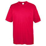 A bright red T-Shirt against a white background