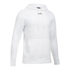 Custom Under Armour Men's White Hustle Fleece Hoody