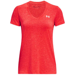 Custom Under Armour Women's Beta/Pomegranate/Metallic Silver UA Tech Twist V-Neck