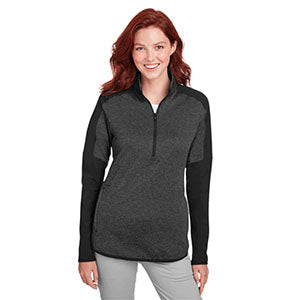 Custom Under Armour Women's Black Corporate Hybrid Quarter Zip