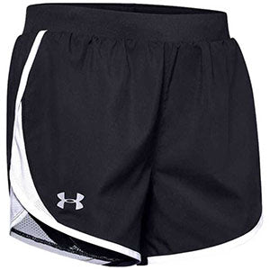 Custom Under Armour Women's Black/White Fly By 2.0 Shorts