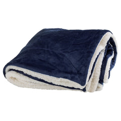 Custom Vantage Navy Faux Mink Sherpa Blanket