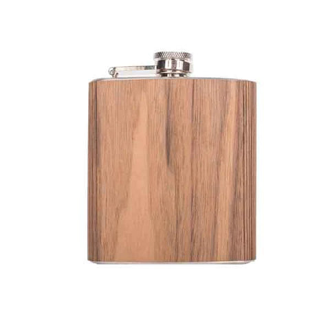 Custom Woodchuck USA Walnut Wood Flask 6 oz