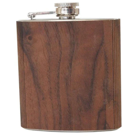 Custom Woodchuck USA Walnut Burl Wood Flask 6 oz