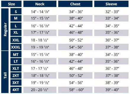 nike men's jacket size chart