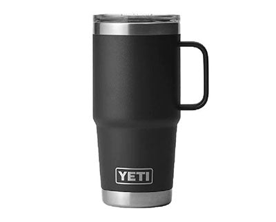 Branded YETI Black Rambler 20 oz Travel Mug