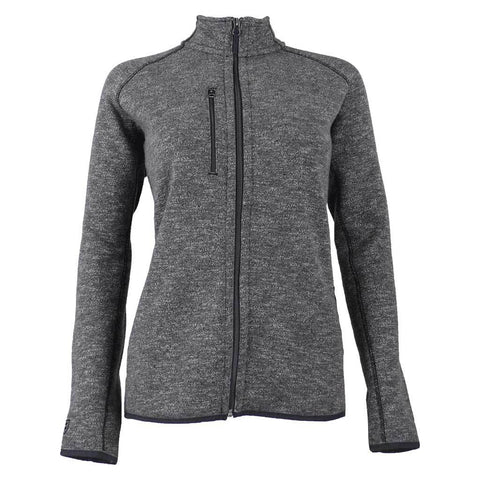 Custom Zusa Women's Light Grey Heather Midtown Fleece Full Zip