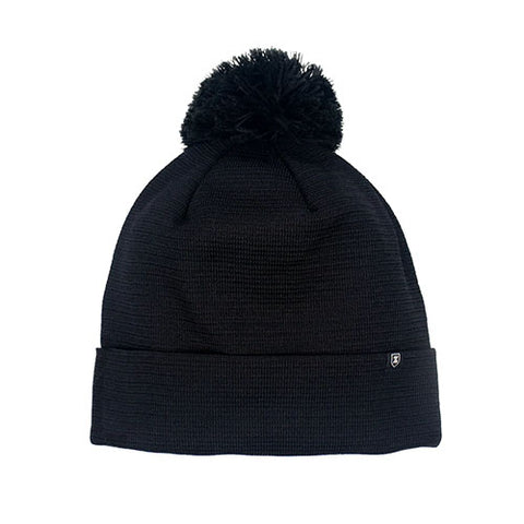 Embroidered Zusa Black Hyland Knit Beanie