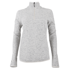 Zusa Women's Oatmeal Heather Chilly Fleece Quarter Zip