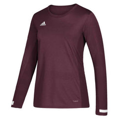 adidas Women's Maroon and White Team 19 Long Sleeve Jersey