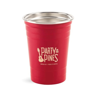 Add your brewery or distillery logo to custom reusable party cups with Merchology