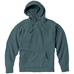 A green comfort colors hoodie against a white background