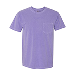 A purple comfort colors T-shirt against a white background