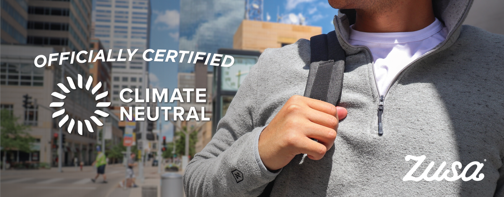 Zusa now offers carbon-neutral sustainable corporate gifts and custom apparel through the Climate Neutral organization