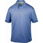 A light blue corporate Drake Waterfowl polo shirt for men against a white background