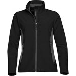 Logo branded Stormtech softshell jackets for women are available today
