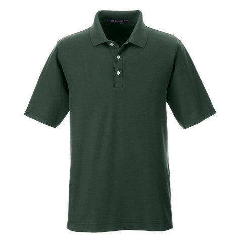 A green custom Devon and Jones polo shirt for men