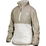 A cream and beige colored corporate Drake Waterfowl women's quarter-zip in front of a white background