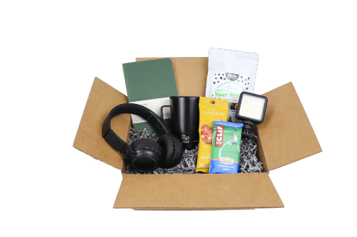 Help your conference participants feel a part of the crowd wherever they are with the custom Virtual Conference Kickoff gift set