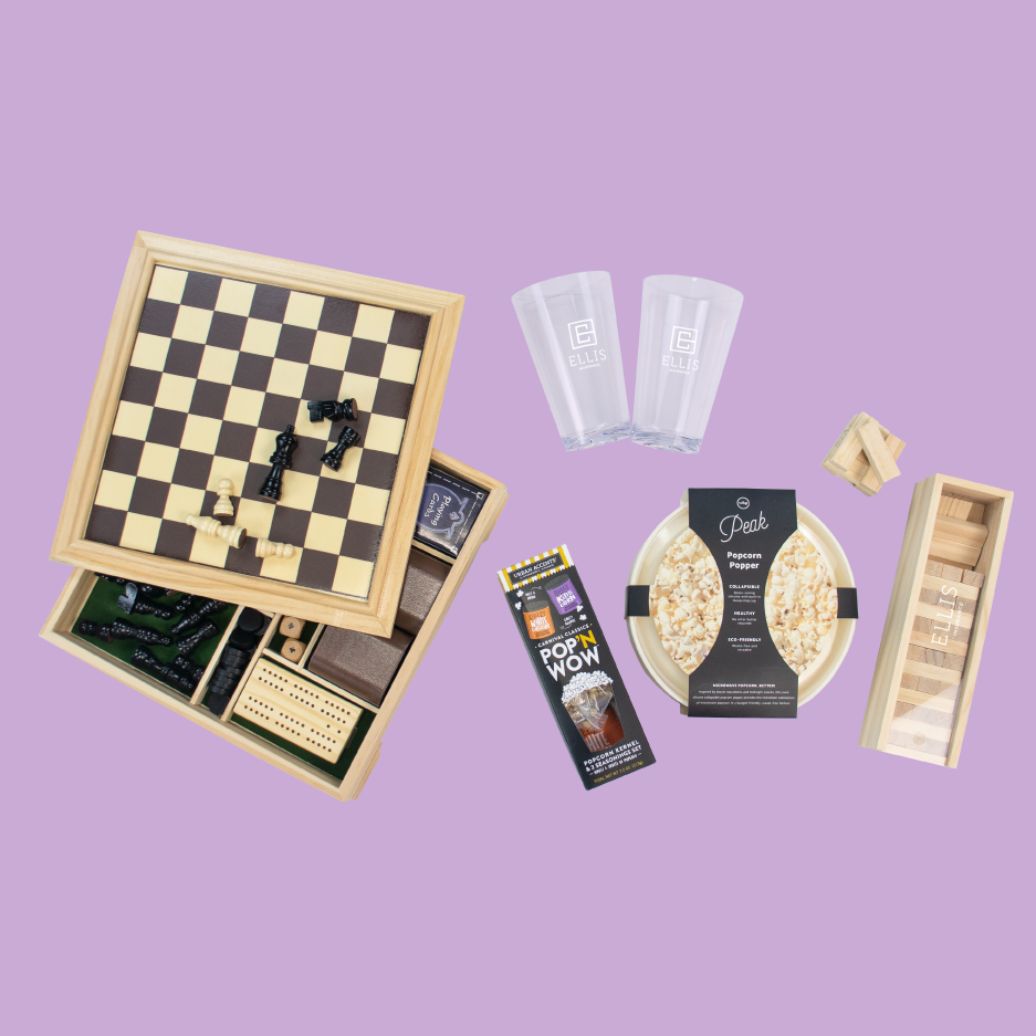 Encourage fun nights with family and friends with the Game Night company gift box from Merchology
