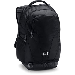 The custom corporate Under Armour Black UA Team Hustle 3.0 Backpack is one of the most popular work backpacks available