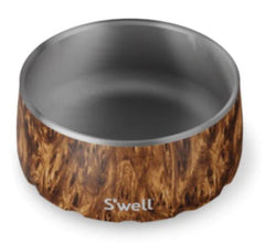 custom teakwood s'well dog bowl