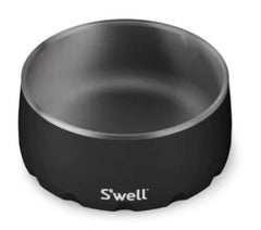 custom black s'well dog bowl