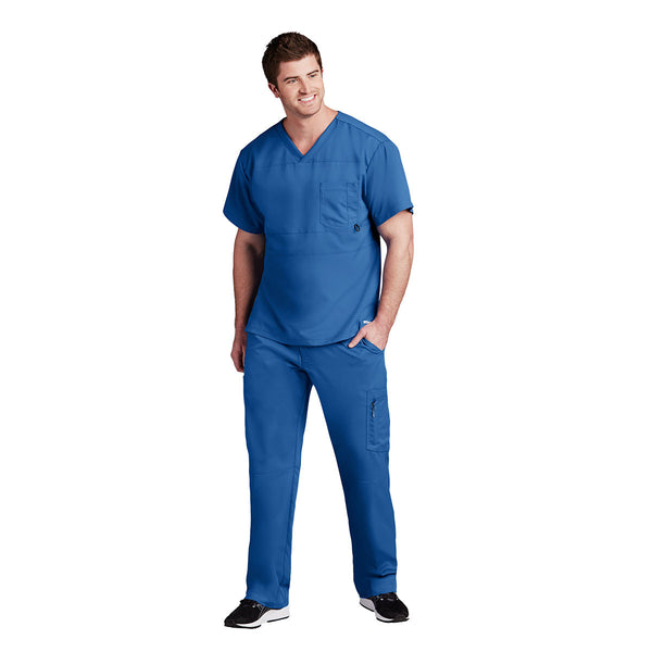 Barco Grey's Anatomy Men's New Royal Active Panel Pieced V-Neck Top