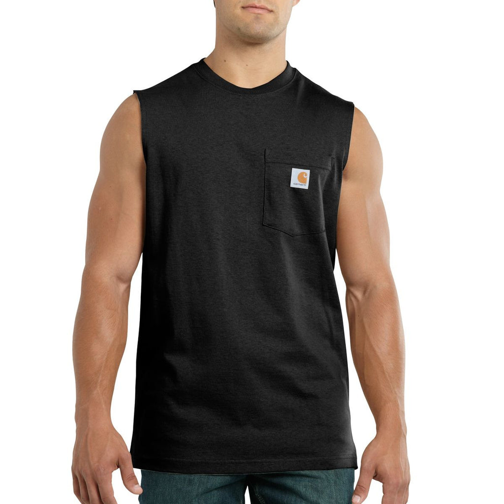 Download Carhartt Men's Black Workwear Pocket Sleeveless T-Shirt