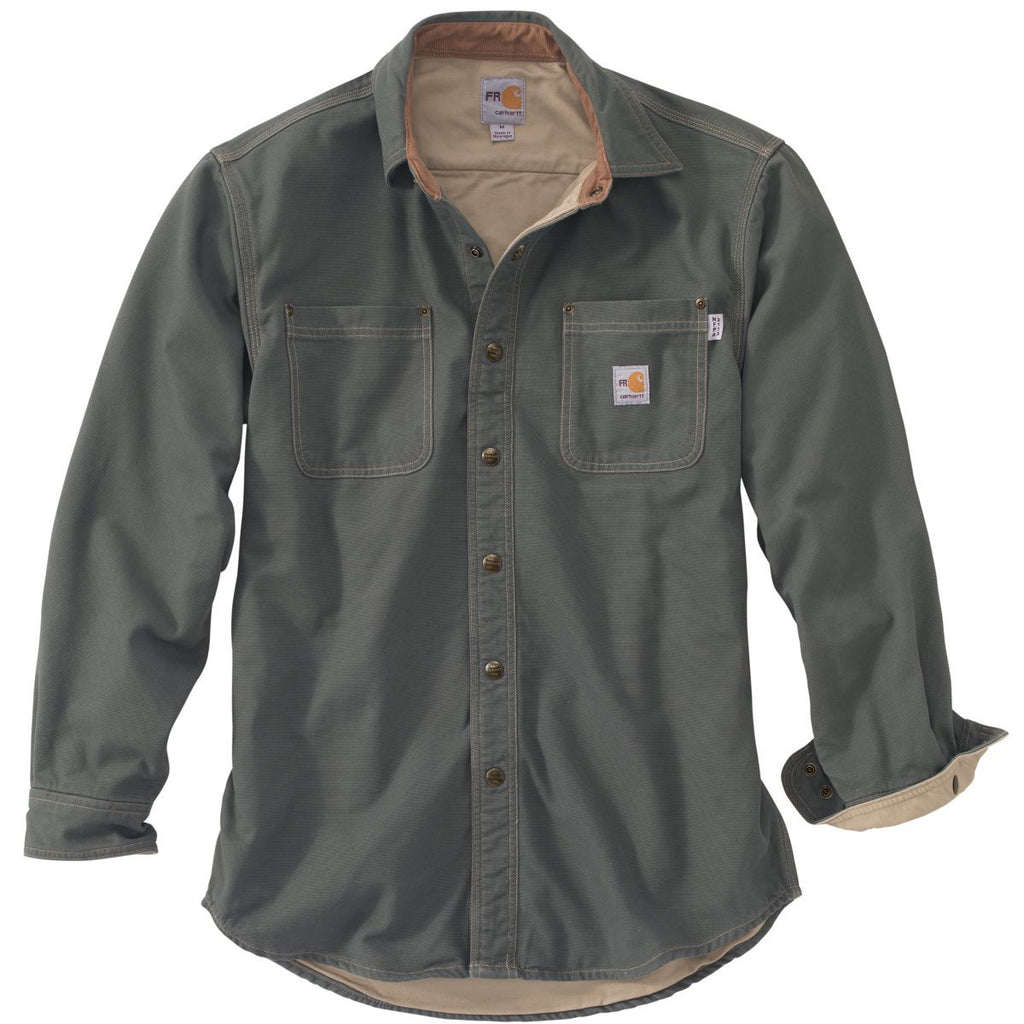 Carhartt Men's Moss Flame-Resistant Canvas Shirt Jacket