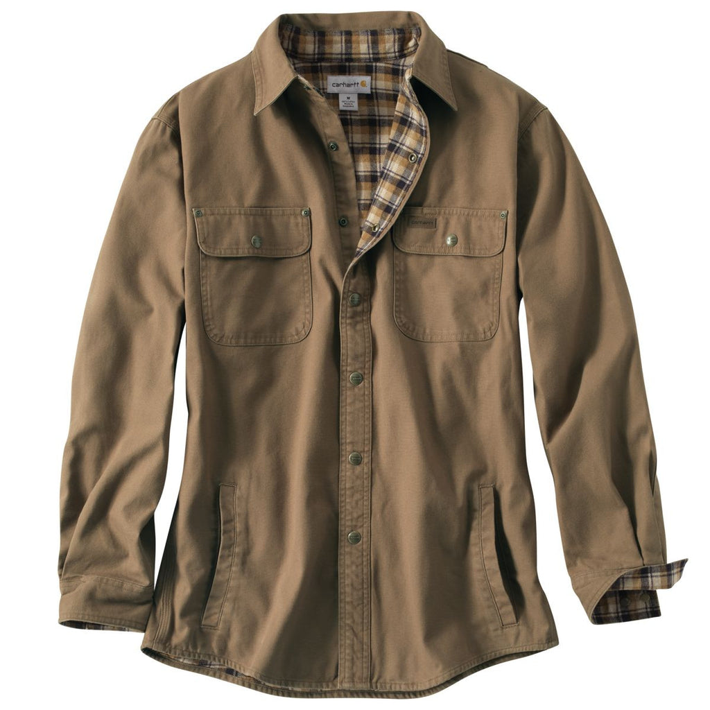 Carhartt Men's Frontier Brown Weathered Canvas Shirt Jacket