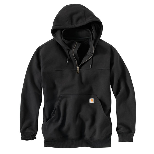 Carhartt Men's Black Rain Defender Paxton Heavyweight Hooded Zip Mock