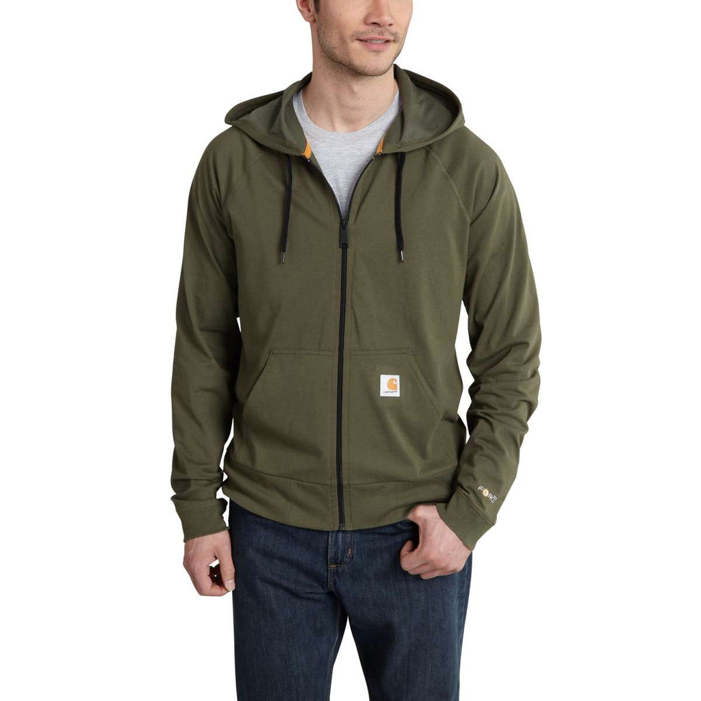 Carhartt Men's Moss Force Cotton Delmont Zip Front Hoodie