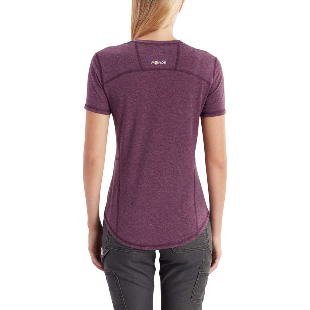 Carhartt Women's Potent Purple Heather Force Ferndale Short Sleeve T-S